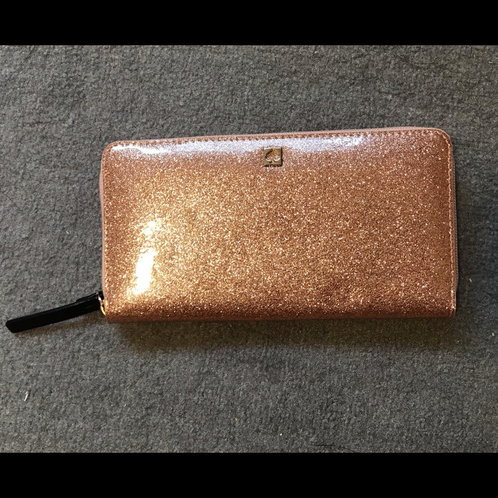 Kate Spade rose gold neda sparkly wallet